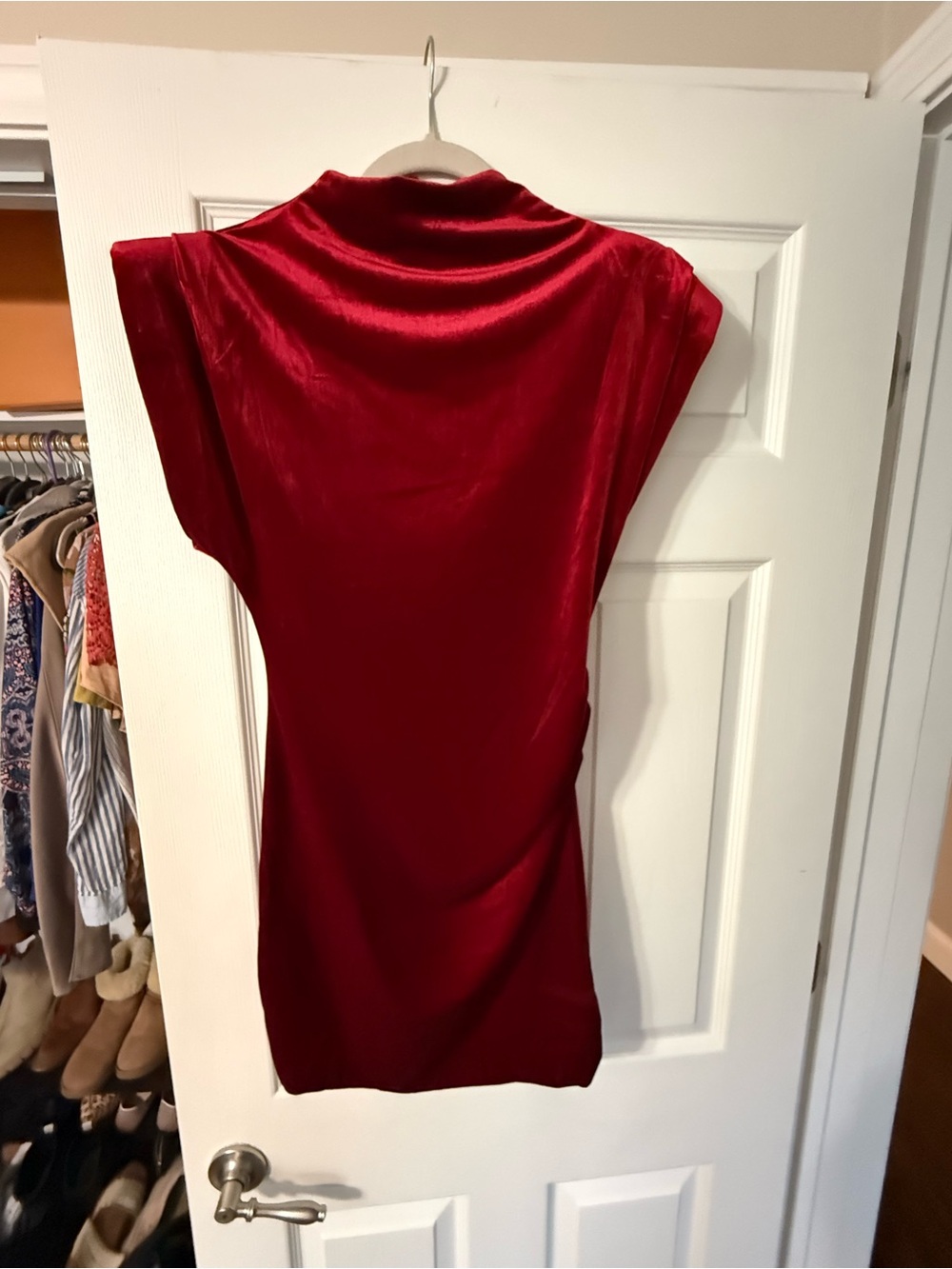 Astr Red Velvet Mini Dress